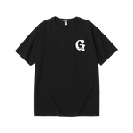 Letter G printed loose sleeved cotton round neck T-shirt