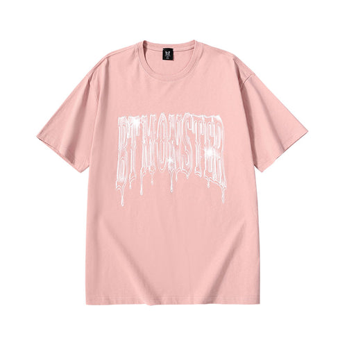 Melt Ice monogram print loose sleeved cotton T-shirt