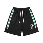 Creative pattern embroidered logo color contrast striped ribbon waffle nickel shorts
