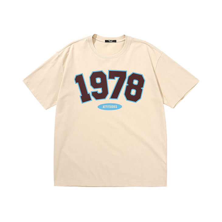 1978 Alphanumeric printed loose cotton round neck T-shirt