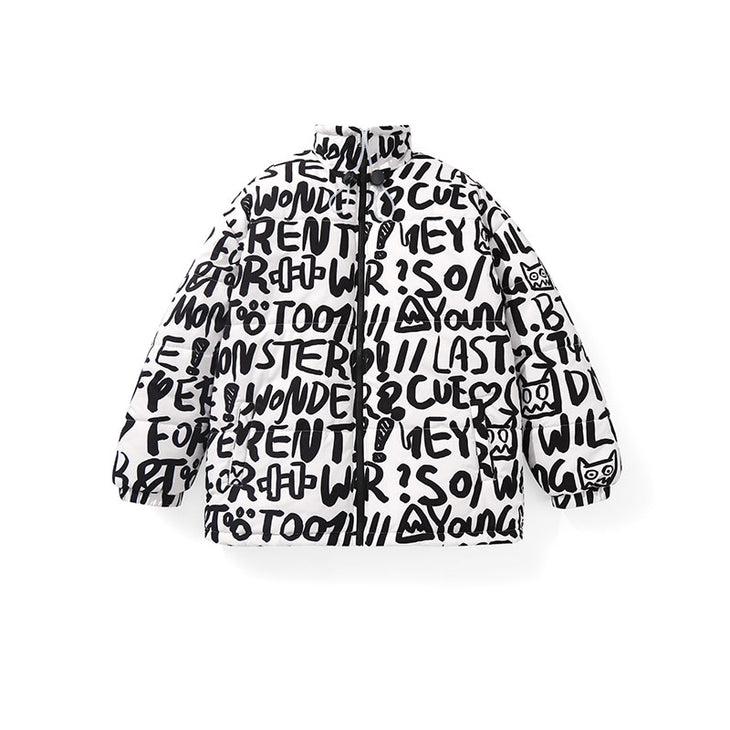 Bigdon letters all over the zipper lapel down the rotator sleeve