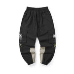 Cargo style color contrast stitching leg casual pants