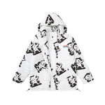 【GENANX2024NEW】Printed detachable hat white down couple down jacket