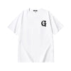 Letter G printed loose sleeved cotton round neck T-shirt