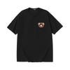 Street hipster Bear embroidered label loose sleeved cotton T-shirt