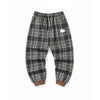 Color-plaid letter label loose straight leg stretch leg sweatpants