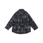 【GENANX2024NEW】Contrasting plaid Kinney silk print towel embroidered sleeved shirt