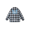 Creative letter-print sleeved lapel plaid matching jacket