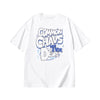 Creative Letters English print loose sleeved cotton round neck T-shirt