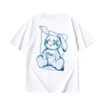 Cyberpunk bunny doll monogrammed cotton crew-neck T-shirt