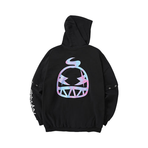 【GENANX2024NEW】Cartoon printed buttons decorated kangaroo hoodie with drawstring