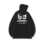 Mottled monogrammed hoodie with drawdown cuff ribbed cotton hoodie