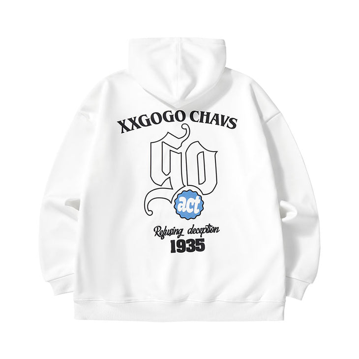 Multi-color option simple style letter printed kangaroo hoodie and fleece hoodie