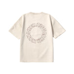 Three-dimensional English letter print loose sleeved suede round neck T-shirt