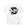 Street style English letter print loose sleeved cotton T-shirt