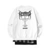 Creative dislocation splicing different materials patchwork color graffiti printed cloth off shoulder hoodie