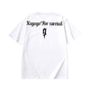 Gothic letter-print loose sleeved cotton T-shirt
