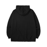 Plush thread print letter-print loose shoulder hoodie