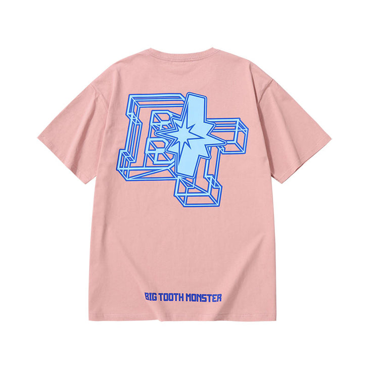 Cyberpunk monogram print loose sleeved cotton T-shirt
