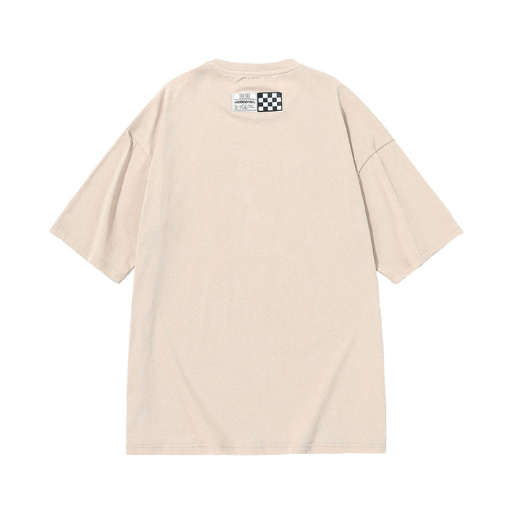 Punk cashew monogram print loose sleeved cotton T-shirt