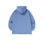Monogrammed hoodie with sleeved stretch rope hem space cotton hoodie