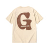 Letter G printed loose sleeved cotton round neck T-shirt