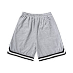 Simple basic small embroidered standard striped waffle lattice drawstring waist five-cent shorts