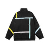 Color contrast tape fun decorative loop elastic cord four buckle down cuff jacket