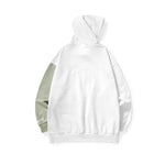 Color contrast patchwork monogram print hoodie drop sleeve cotton hoodie