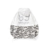 Floral camo teddy fleece graffiti print hoodie with shoulder sleeves