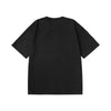 Alphanumeric small Flame print loose sleeved suede T-shirt