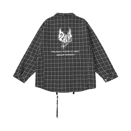 Chanel's style monogram embroidered sticker embellish ribbon multi-pocket jacket