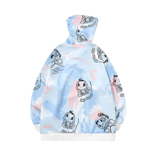 The Lightning is a paint-printed space cotton hooded kangaroo hood with rotator sleeves down