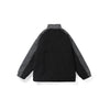 Color contrast patchwork letter sticker stand-up collar drop cuff teddy fleece jacket