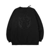 Fun irregular neckline graffiti embroidered applique cloth drop sleeve cotton hoodie