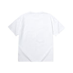Shark Cat alphabet print loose sleeved cotton round neck T-shirt