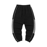 Simple style lines chequered side stripes body tag leg tracksuit pants