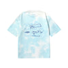 Blue Sky letter cartoon print loose shoulder space cotton T-shirt