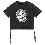 Y2K Dalmatians Print Off-shoulder Sleeve Cotton T-shirt