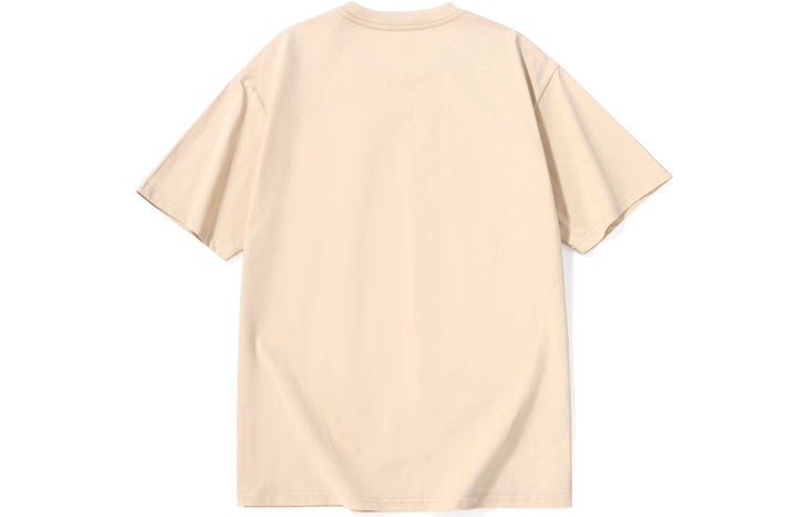 Cotton T-shirt with ruffled bear logo with loose sleeved round neck