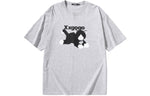 Kitty doll monogram print loose sleeved cotton round neck T-shirt