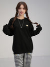 Multi-color optional simple style embroidered bear with velvet round neck hoodie