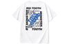 Street style English letter print loose sleeved cotton round neck T-shirt