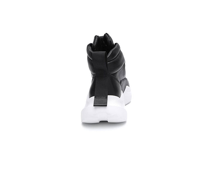 Hip Hop Leather Plain Chunky Sneakers