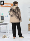 Retro Print Padded Coat With Detachable Hooded