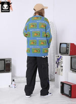 Color Block TV Bear Jacquard Sweater