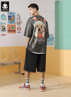 Fun Backpack Pet Dog Print Drop Shoulder Sleeve Space Cotton T-Shirt