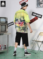 Street Style Splash Ink Graffiti Print Space Cotton T-Shirt