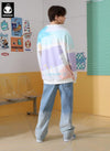 Pastel Spray Print Space Cotton Sweatshirt