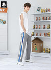 Sports Style Color Block Label Casual Pants